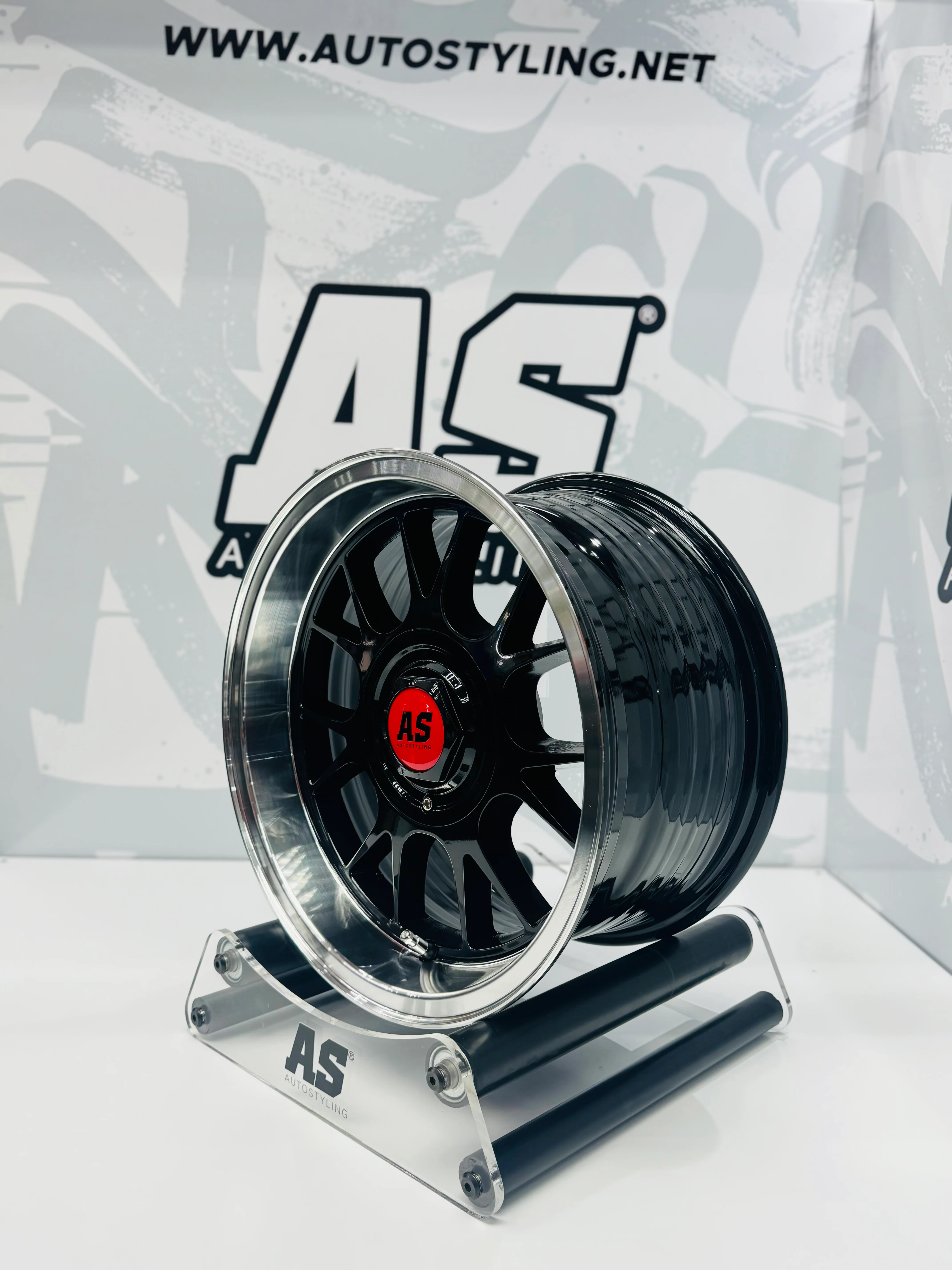 15” AS- 7567 5x100 & 5x114 black  machine lip wheels - Image 6