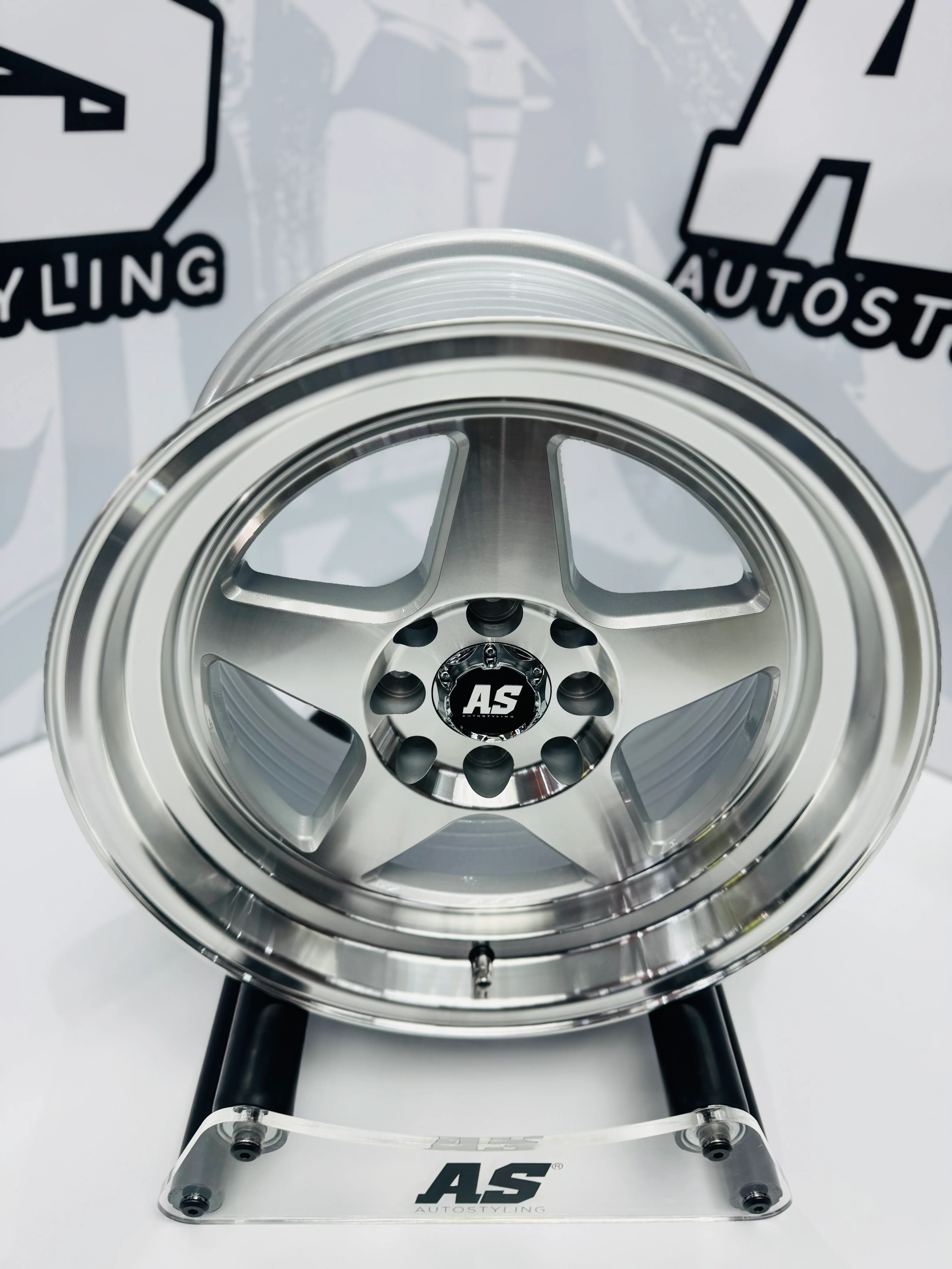 15” AS- APEX 4x100 & 4x114 MACHINE SILVER - Image 5