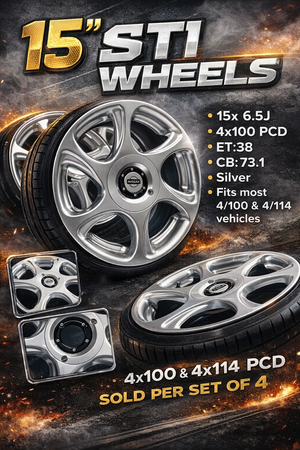 15” AS-STI NISSAN ABS  SILVER - Image 9