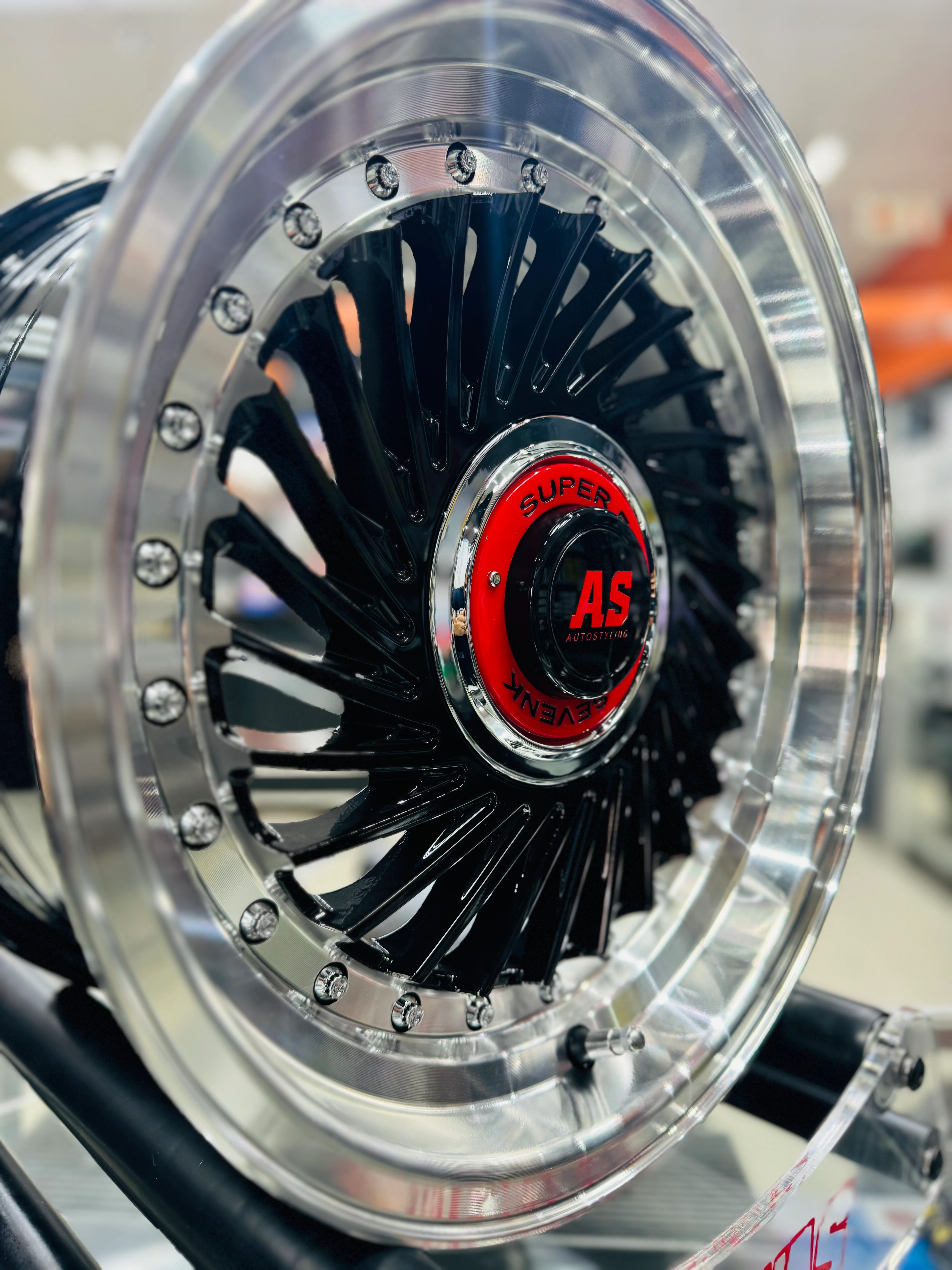 15” AS- SUPERFIN GLOSS BLACK 4/100 4/108 wheels - Image 6