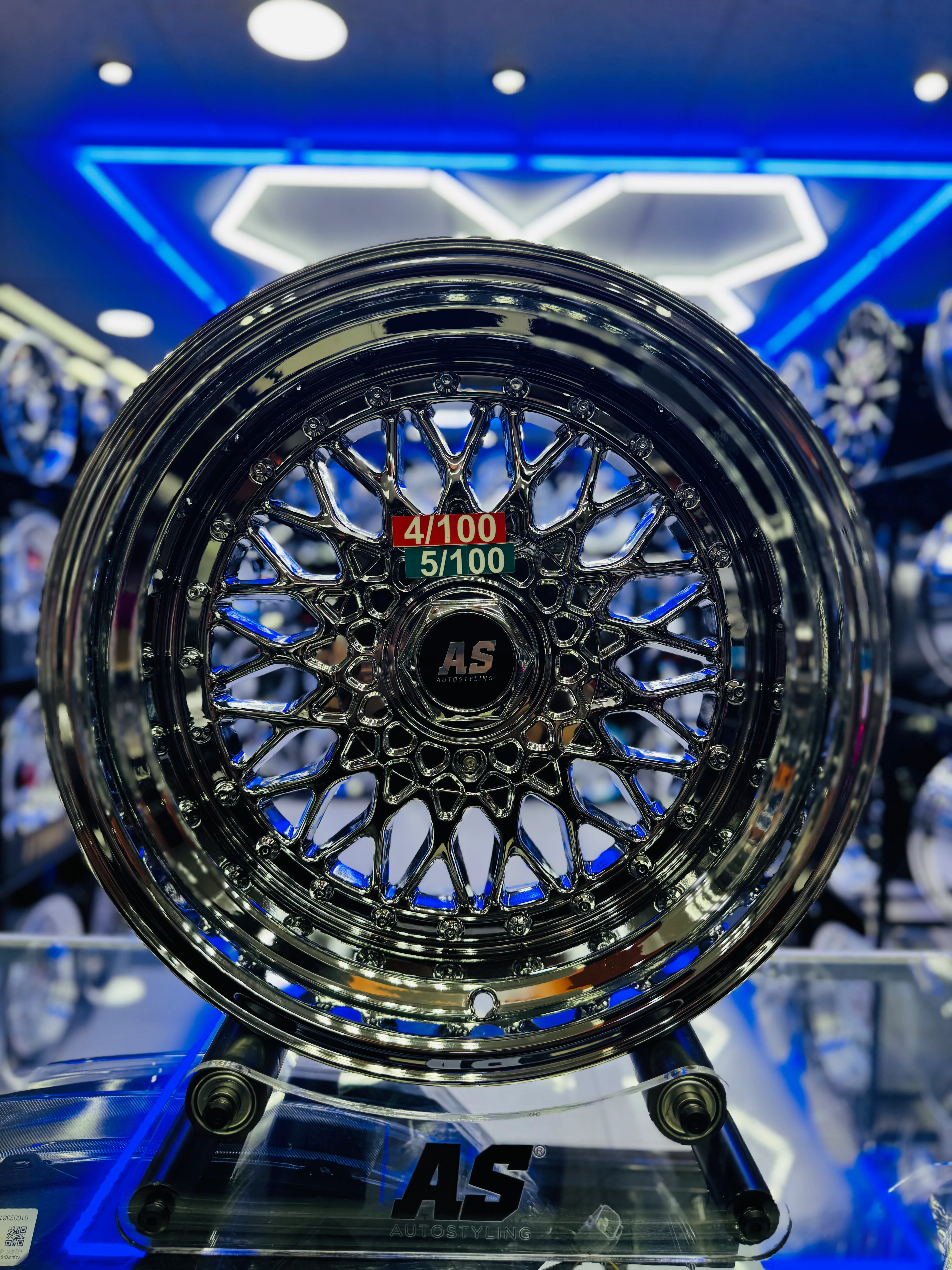 17” AS® CHROME WITH CHROME  STUDS  4x100 & 5x100 8.5j/ 10j - Image 14