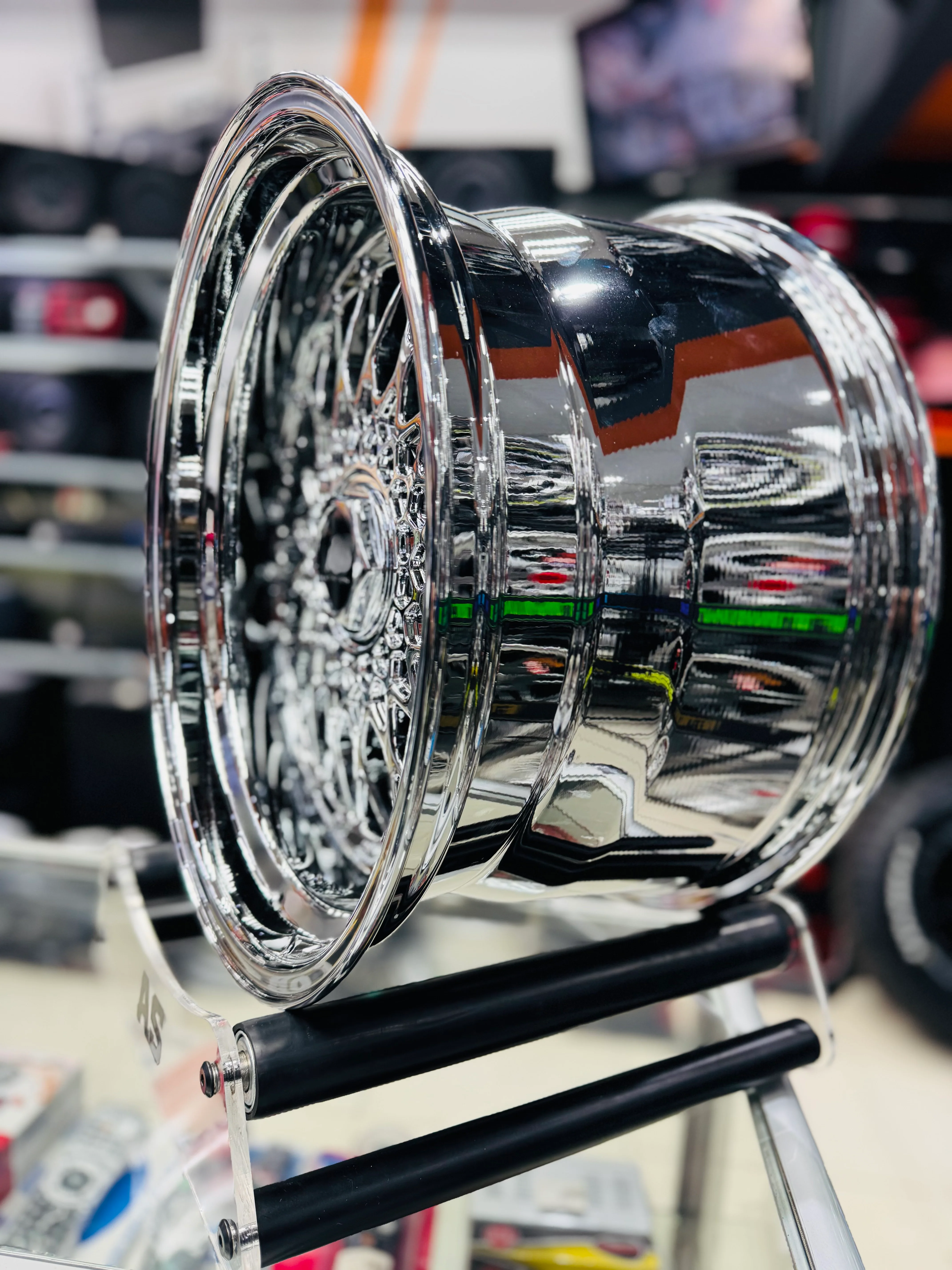 17” AS® BLACK CHROME WITH CHROME STUDS  4x100 & 5x100 8.5j/ 10j - Image 5