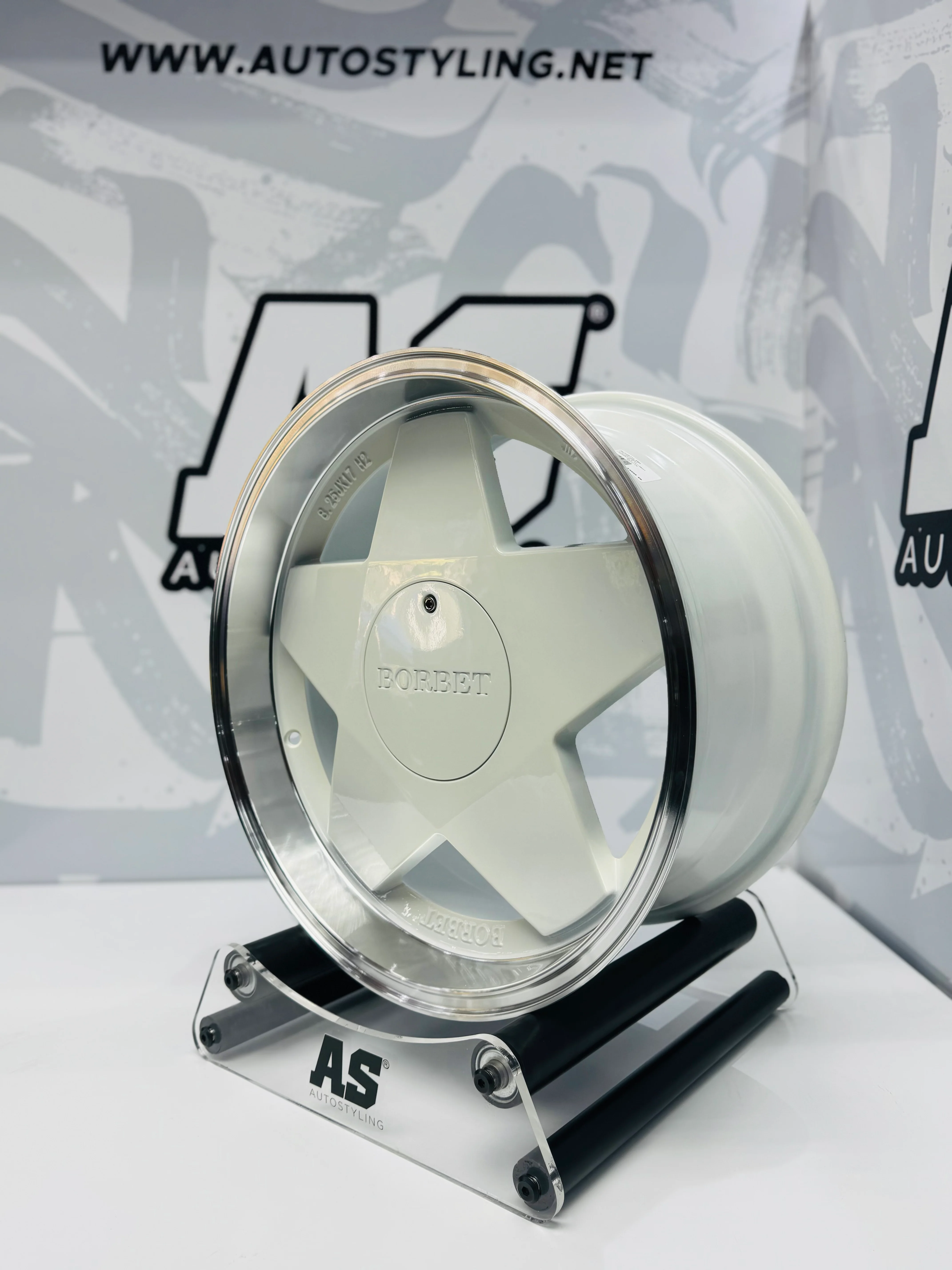 17” AS- BORB 4x100 & 5x100 WHITE WHEELS - Image 3