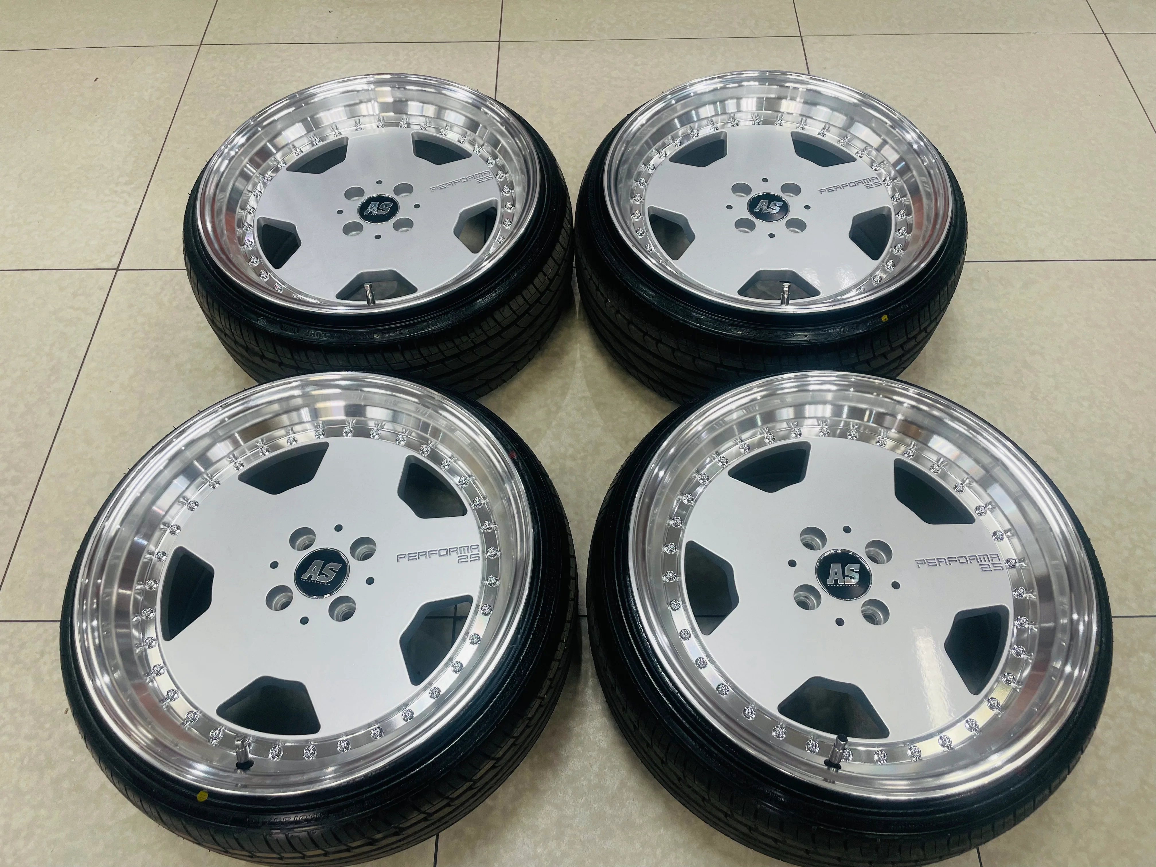 17 AS PERFORMA DISPALY SET rims & tyres ( BASICALLY BRAND NEW ) - Image 2