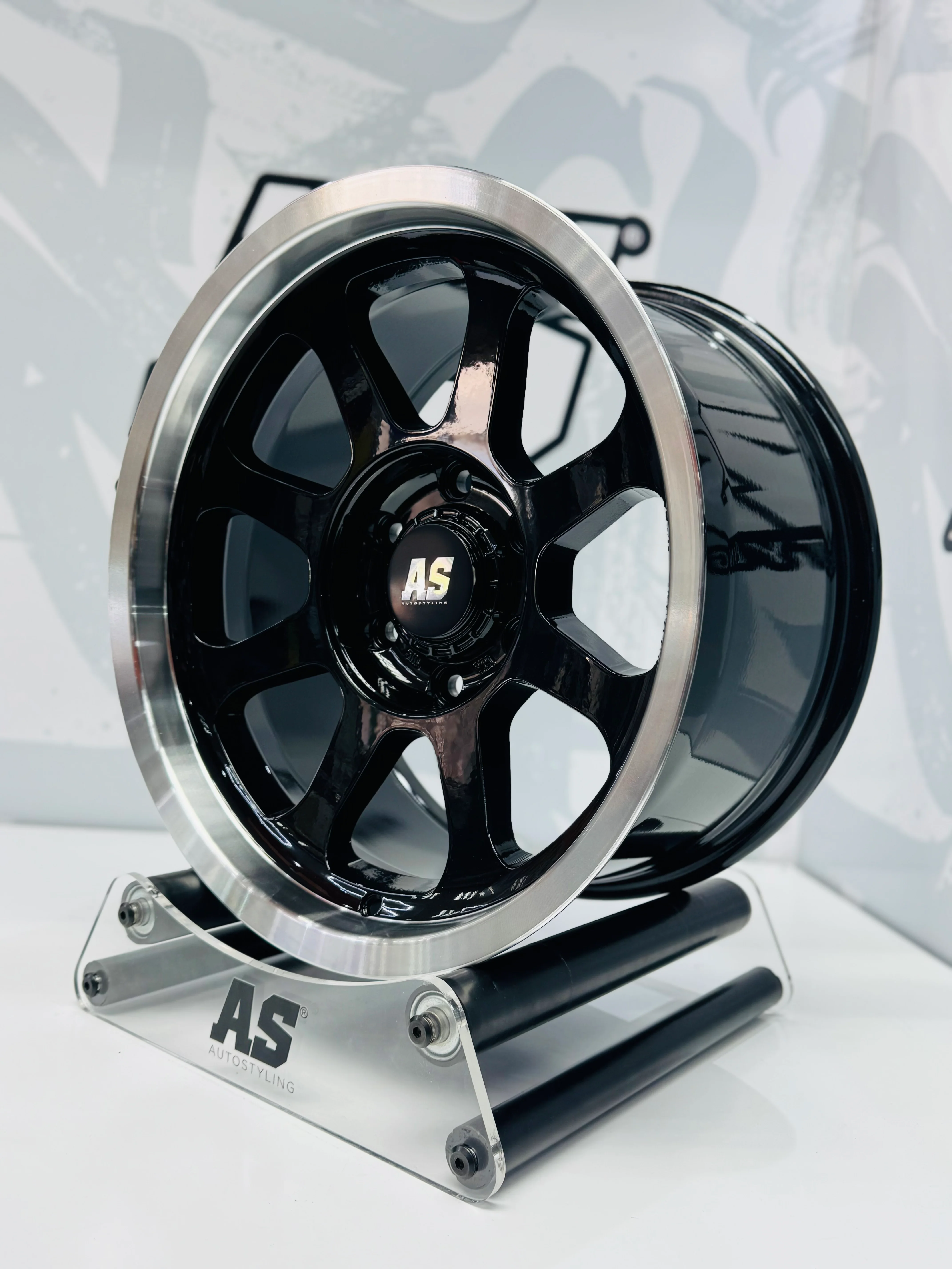 17” AS-XPF020 4x4 rims  6/139 PCD  BLACK with MACHINE LIP - Image 7
