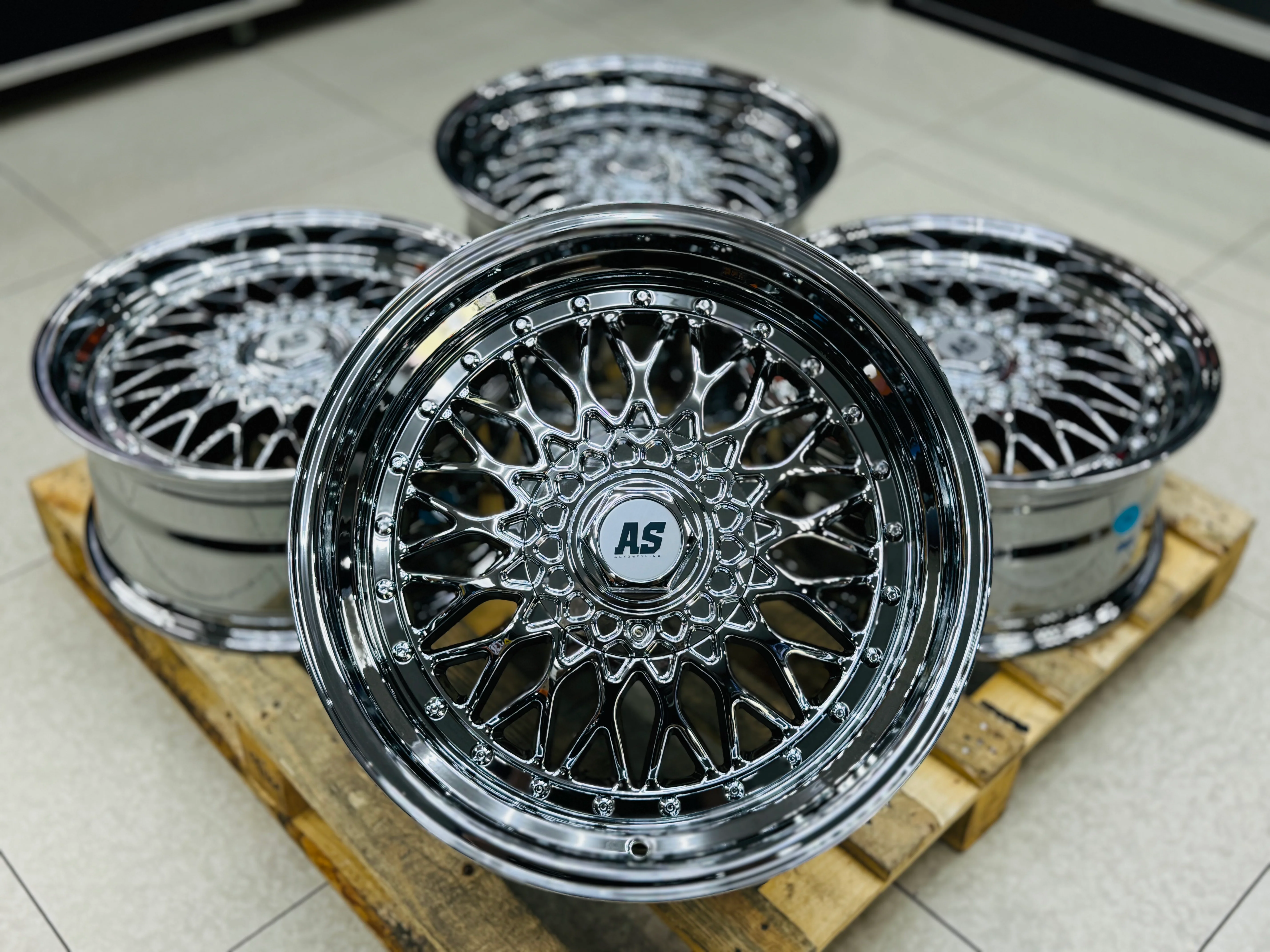 18” AS- MESH 5/100 5/120 SILVER CHROME - Image 2