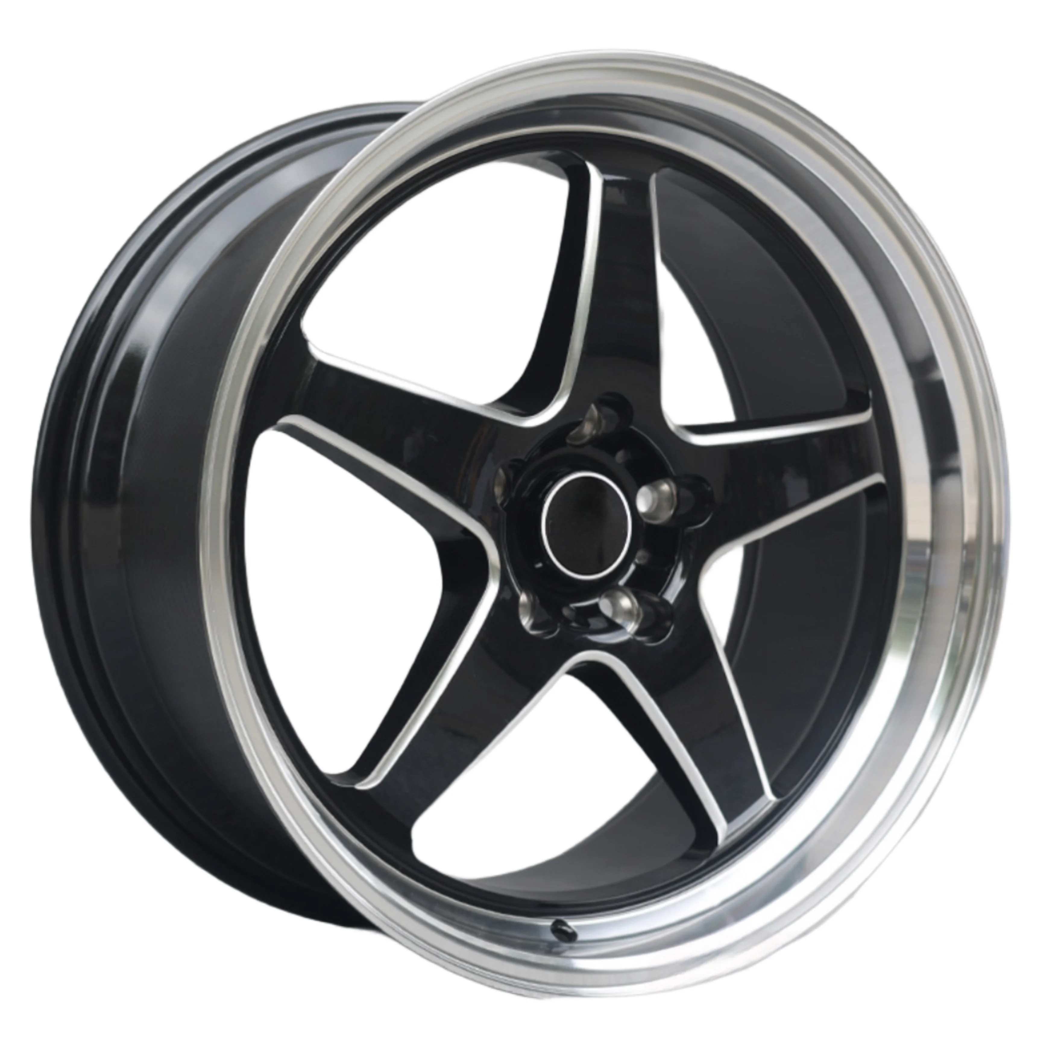 18” F99ZX307 5/114 BLACK with SILVER MILLING SILVER DISH - Image 8
