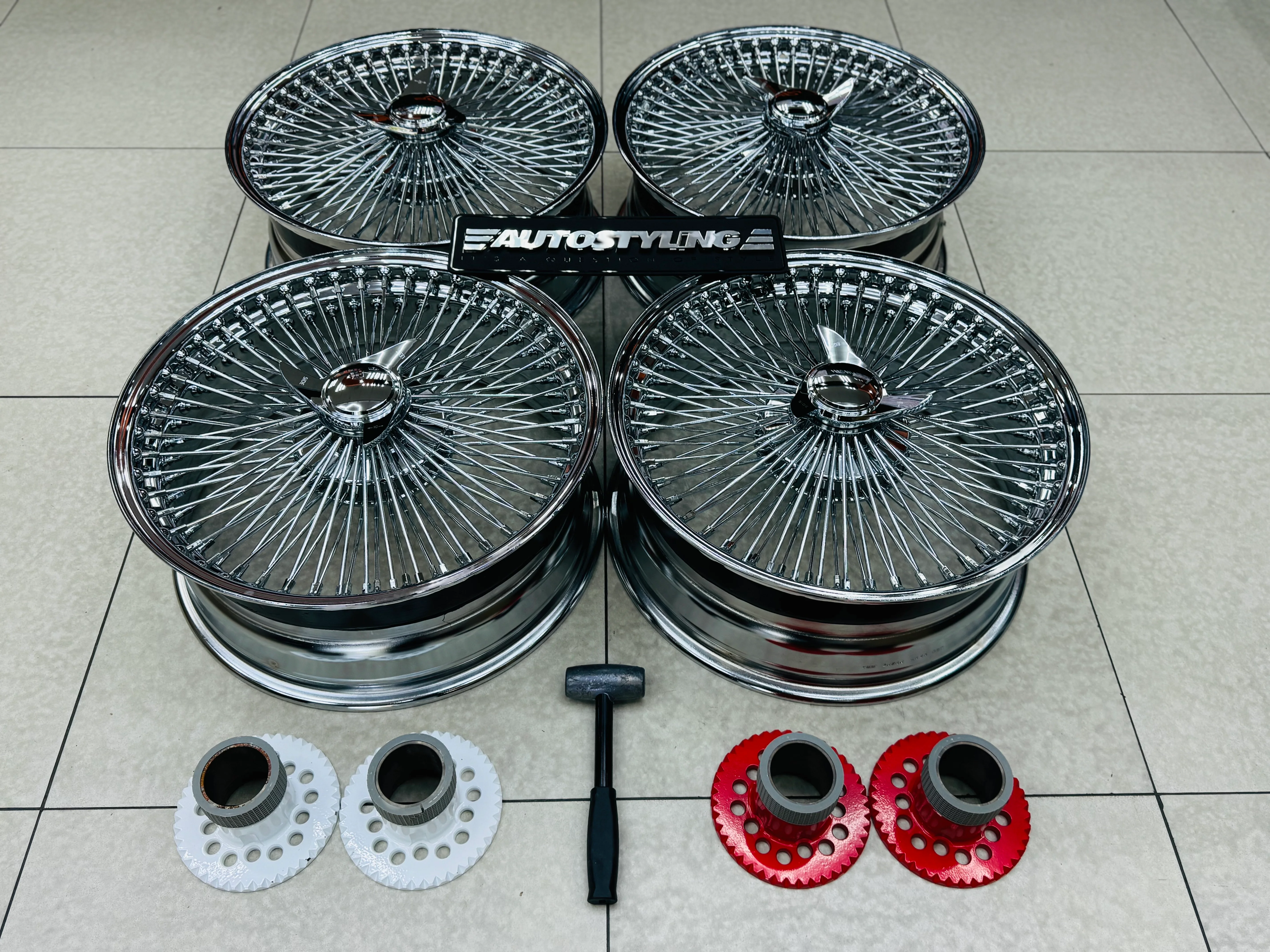 20” AS - 1000 SPOKE WIRE WHEEL FITS ALL CARS - Image 5
