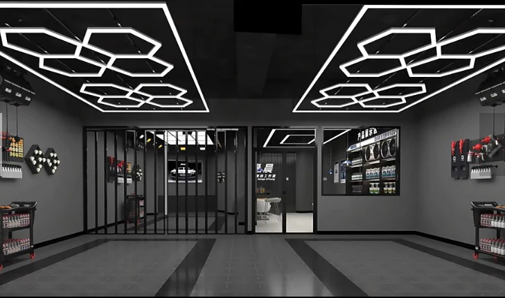 Designer Hexagon /arrow led lights 4.8m x2.4m - Image 8