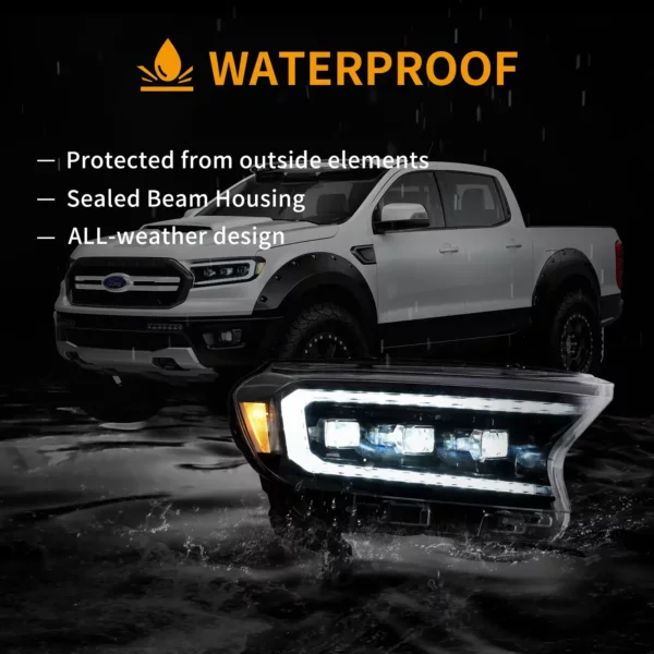 Ford Ranger VLAND Headlights Tri-Projector style 2016+ to 2022 - Image 11