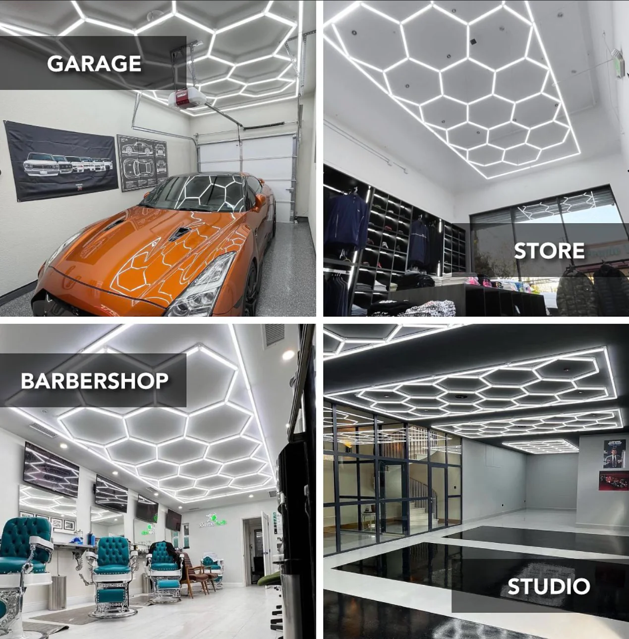 Autostyling Klerksdorp Hexagonal Grid Light Aluminium Ceiling Light LED Ceiling Lamp With Bulb (White) 2.4m x4.8m WHOLESALE PRICE DIRECT TO PUBLIC ! - Image 25