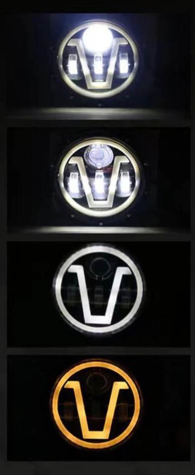 JEEP STYLE 7 INCH V HALO HEADLIGHTS - Image 3