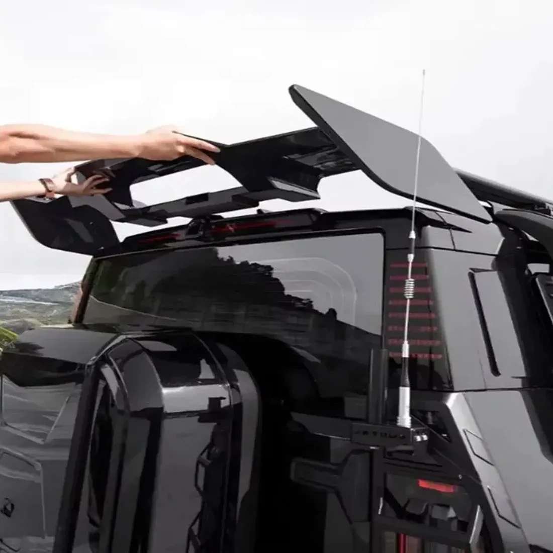 Jetour T2 (25-On) Gloss Black Aero Sport Style Roof Spoiler Wing - Image 8