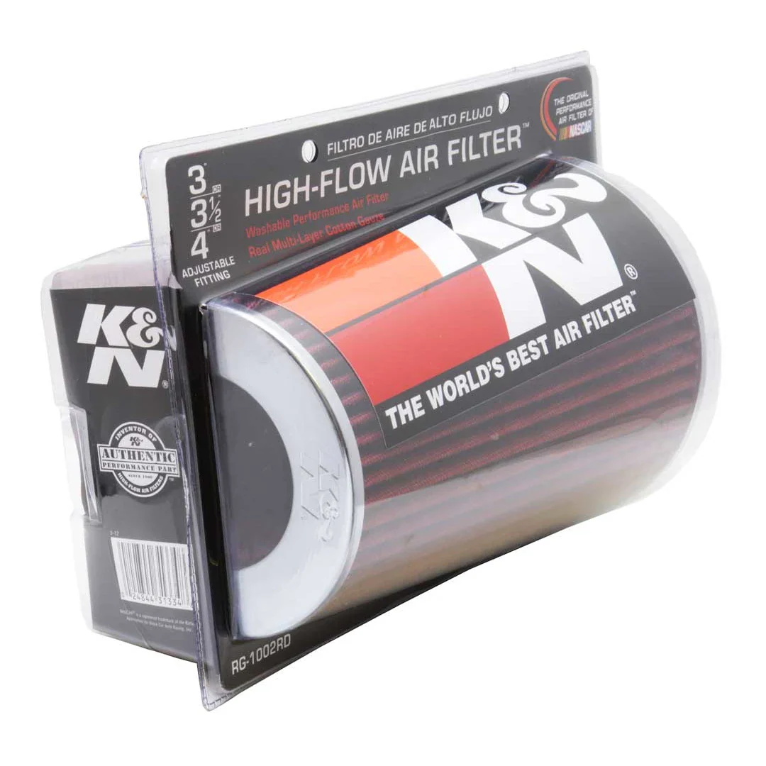 ORIGINAL K&N RG-1002 240mm high Performance Cone Air Filter (76mm/90mm/100mm)