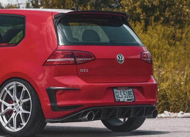 VW GOLF MK 7 gti R400 style REAR BUMPER CANARDS GLOSS BLACK - Image 2
