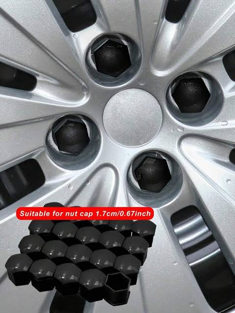 WHEEL NUT COVER BLACK 20 pack